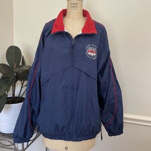 puma, super bowl xxxiv, navy windbreaker, size M